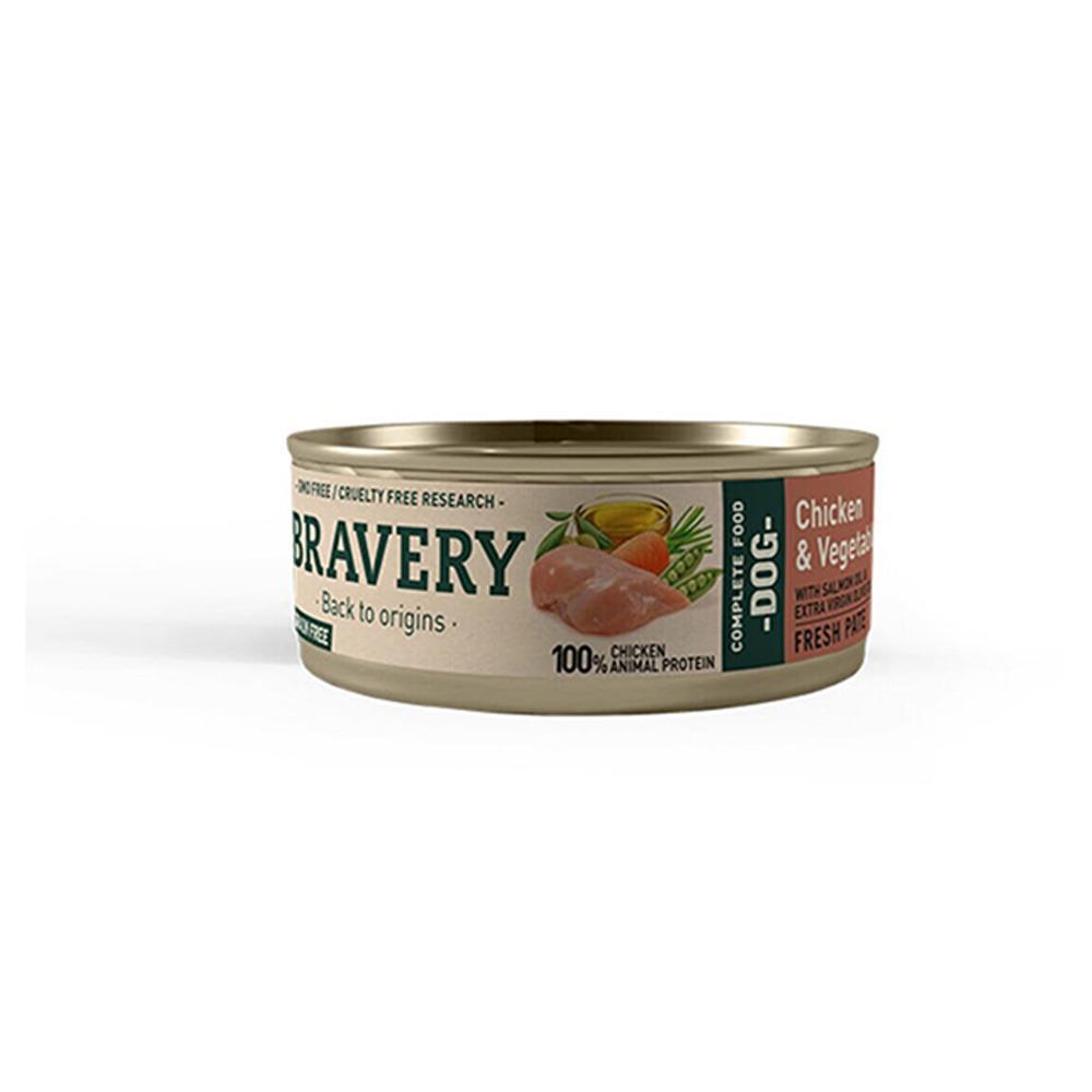 Bravery Sebzeli ve Tavuklu Yetişkin Yaş Köpek Maması 80 gr Tekli