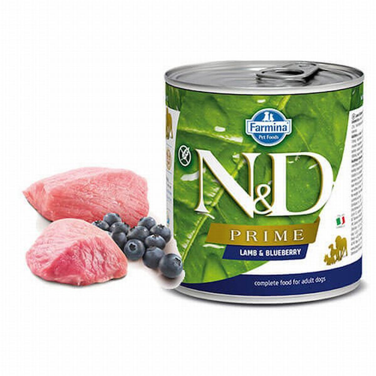 N&D Prime Kuzu Etli ve Yaban Mersinli Yetişkin Yaş Köpek Maması 285 gr 6'lı
