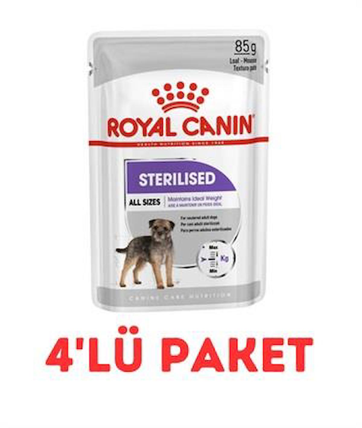 Royal Canin Sterilised Kısırlaştırılmış Yetişkin Yaş Köpek Maması 85 gr 4'lü