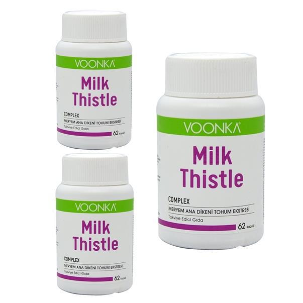 Voonka Milk Thistle Sade Yetişkin Bitkisel Besin Desteği 3x62 Kapsül