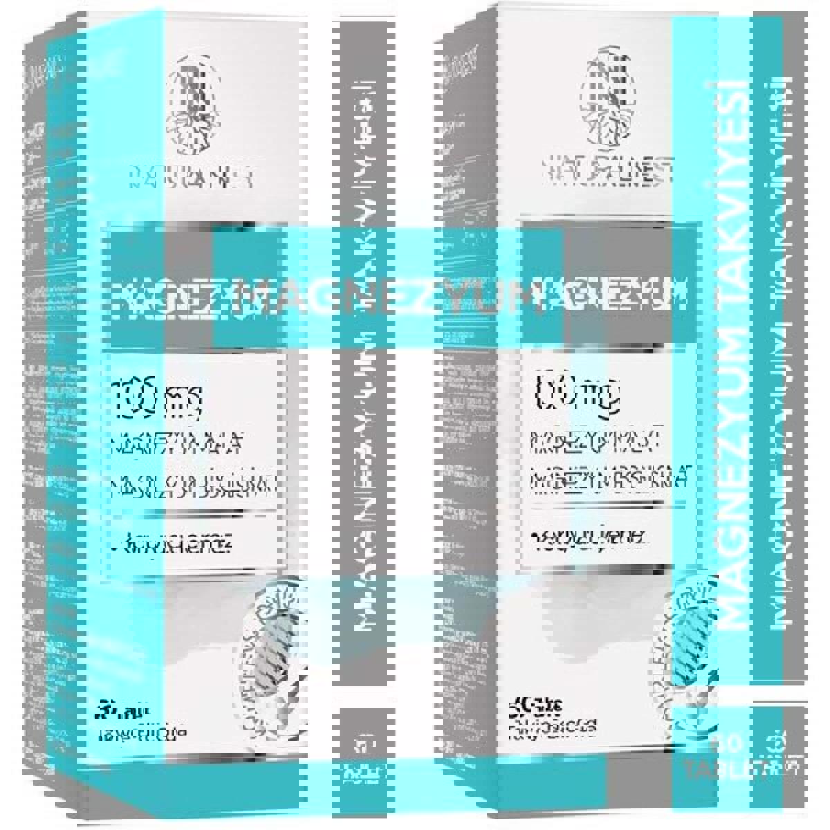 Naturalnest Magnesium Sade Yetişkin Bitkisel Besin Desteği 60 Tablet