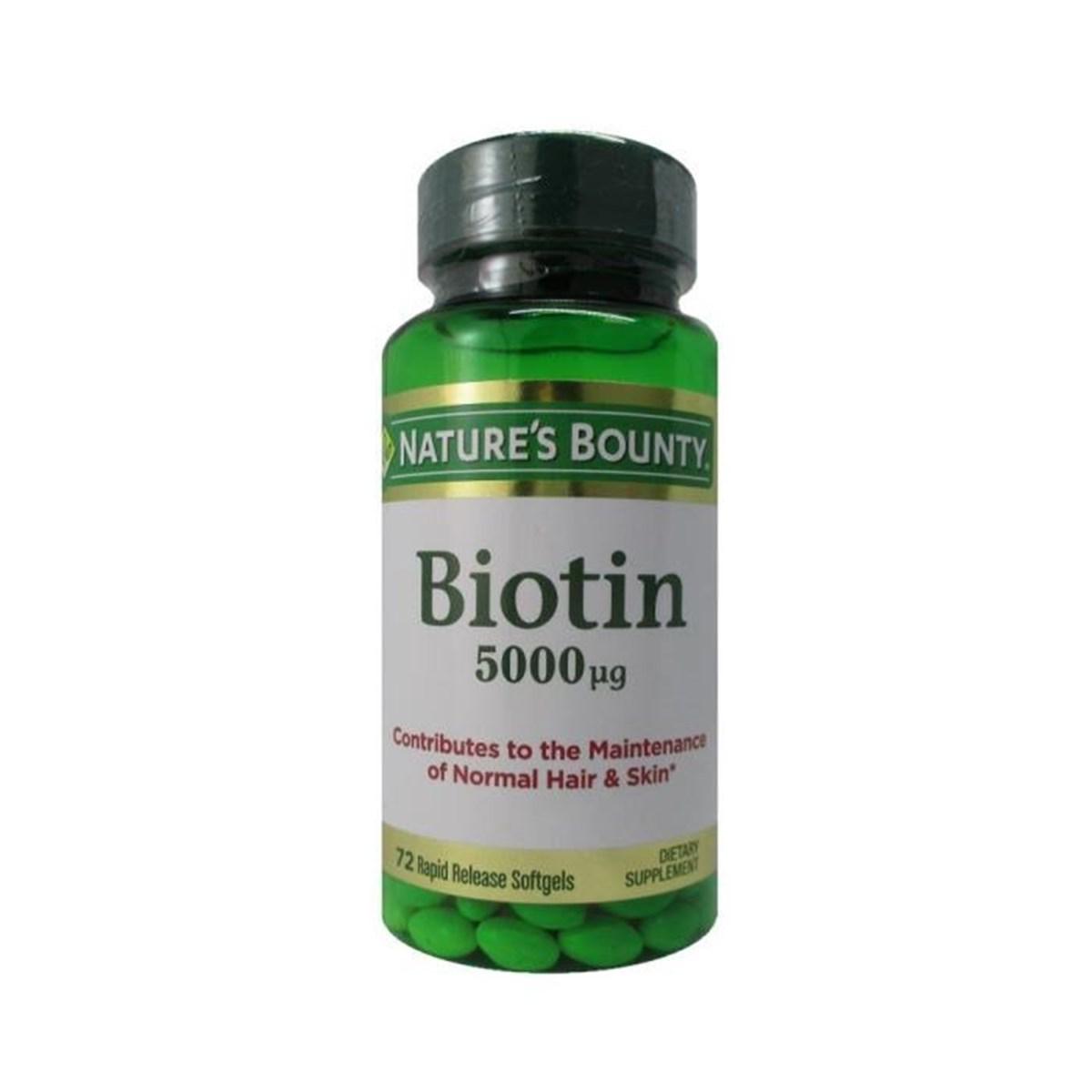 Natures Bounty Biotin Sade Yetişkin Bitkisel Besin Desteği 72 Tablet