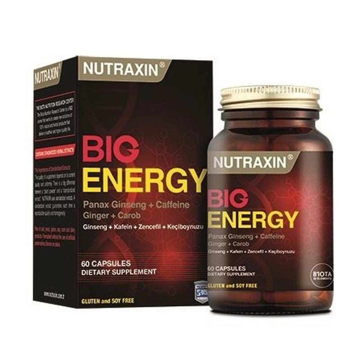 Nutraxin Plus Big Energy Aromasız Yetişkin Bitkisel Besin Desteği 60 Tablet
