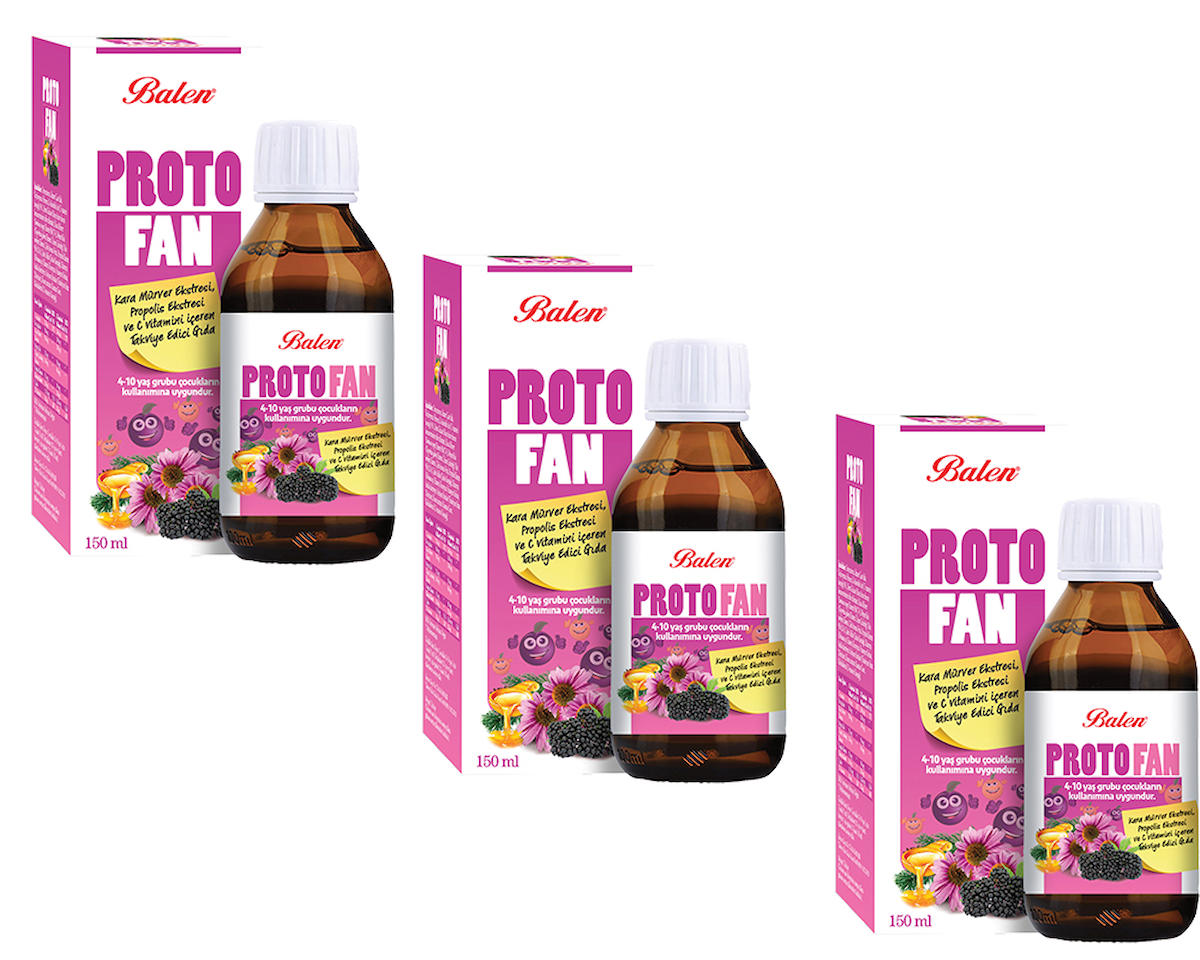 Balen Protofan Kara Mürver Yetişkin Bitkisel Besin Desteği 3x150 ml