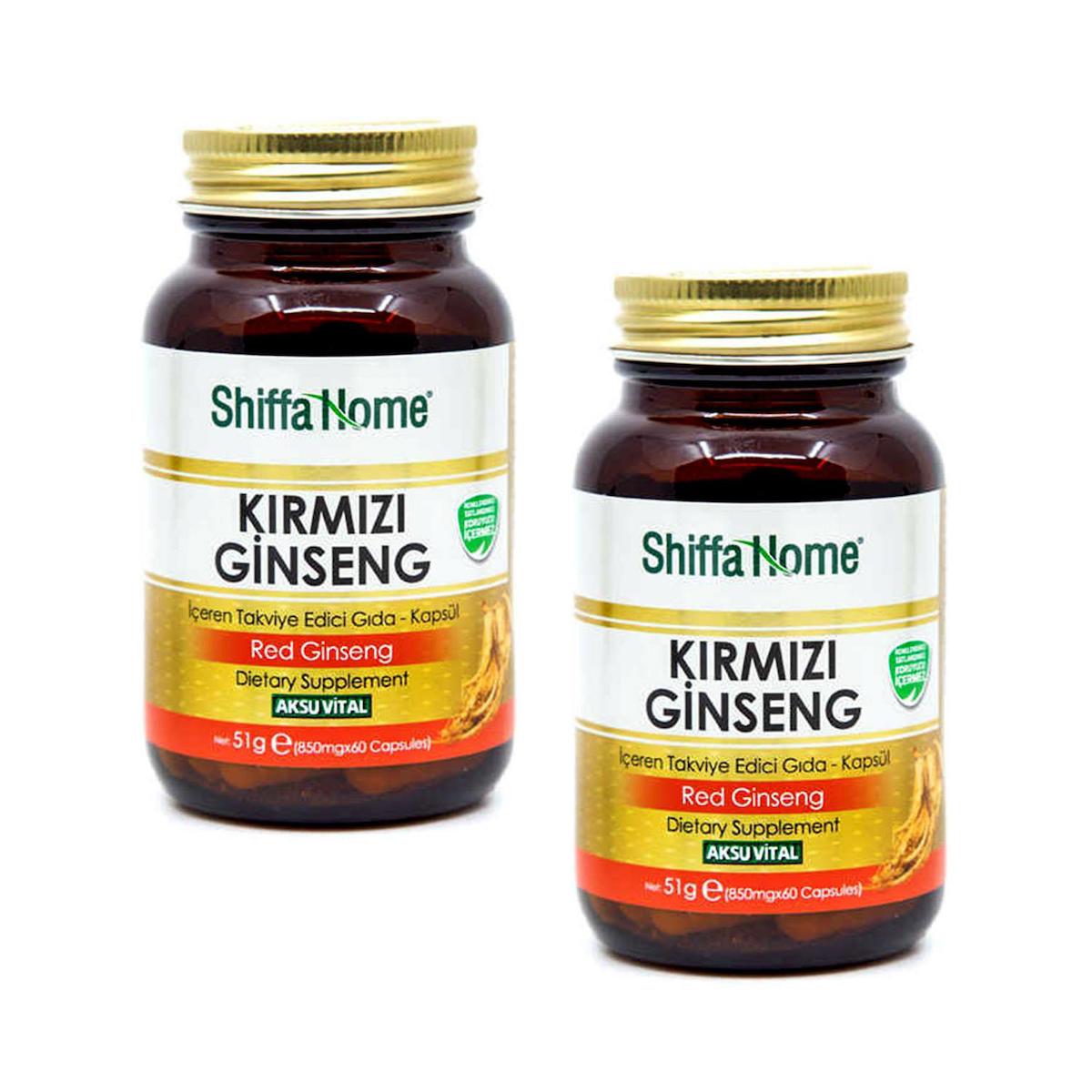 Shiffa Home Ginseng Aromasız Yetişkin Bitkisel Besin Desteği 2x60 Kapsül