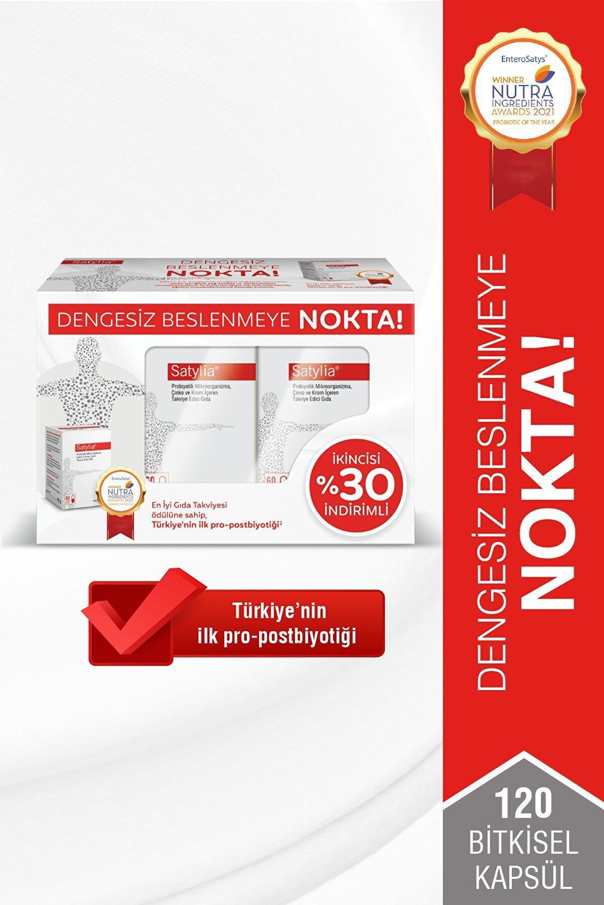 Satylia Pro-Postbiyotik Aromasız Yetişkin Bitkisel Besin Desteği 2x120 Kapsül