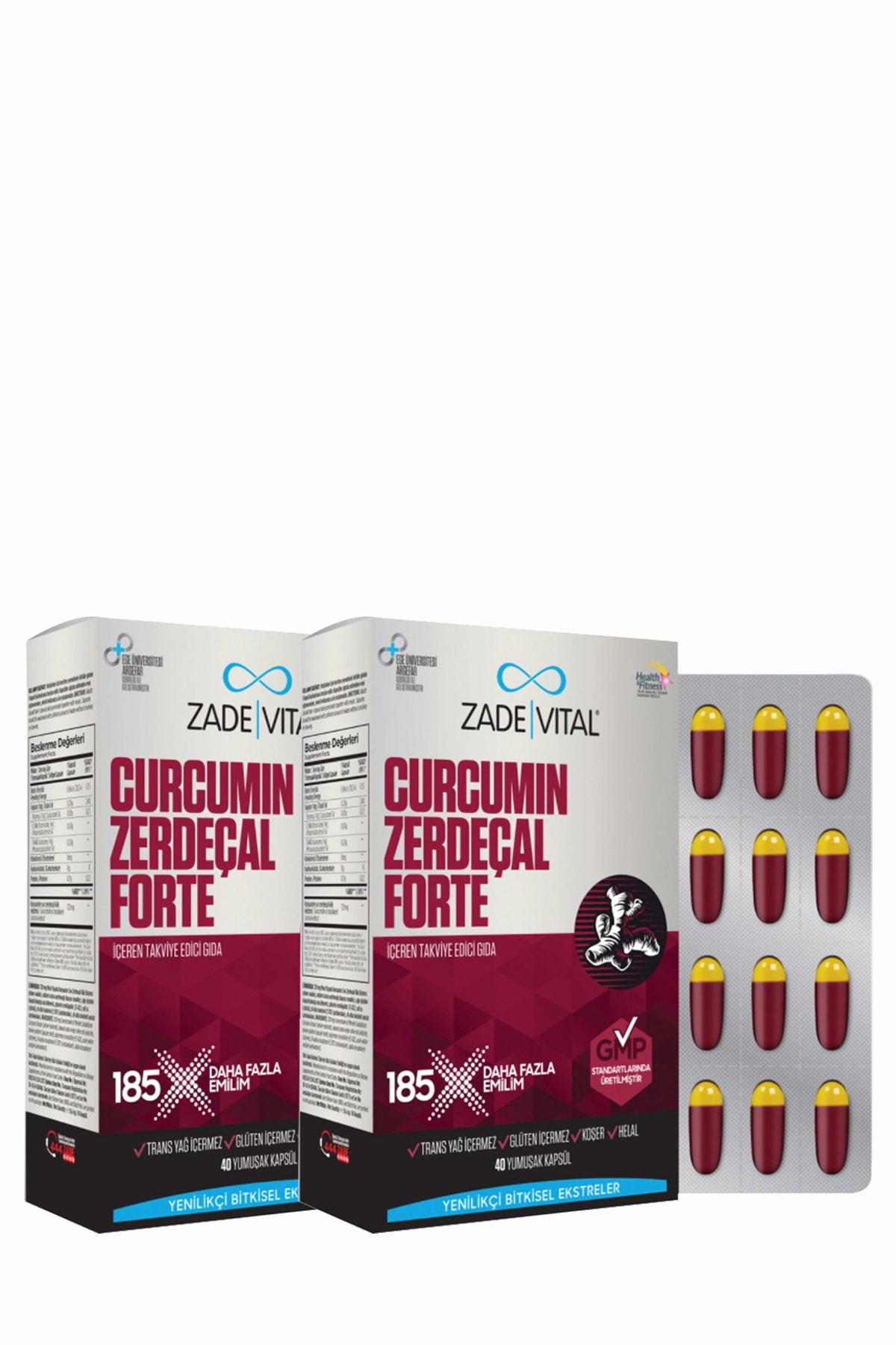 Zade Vital Curcumin Zerdeçal Forte Aromalı Yetişkin Bitkisel Besin Desteği 2x40 Kapsül
