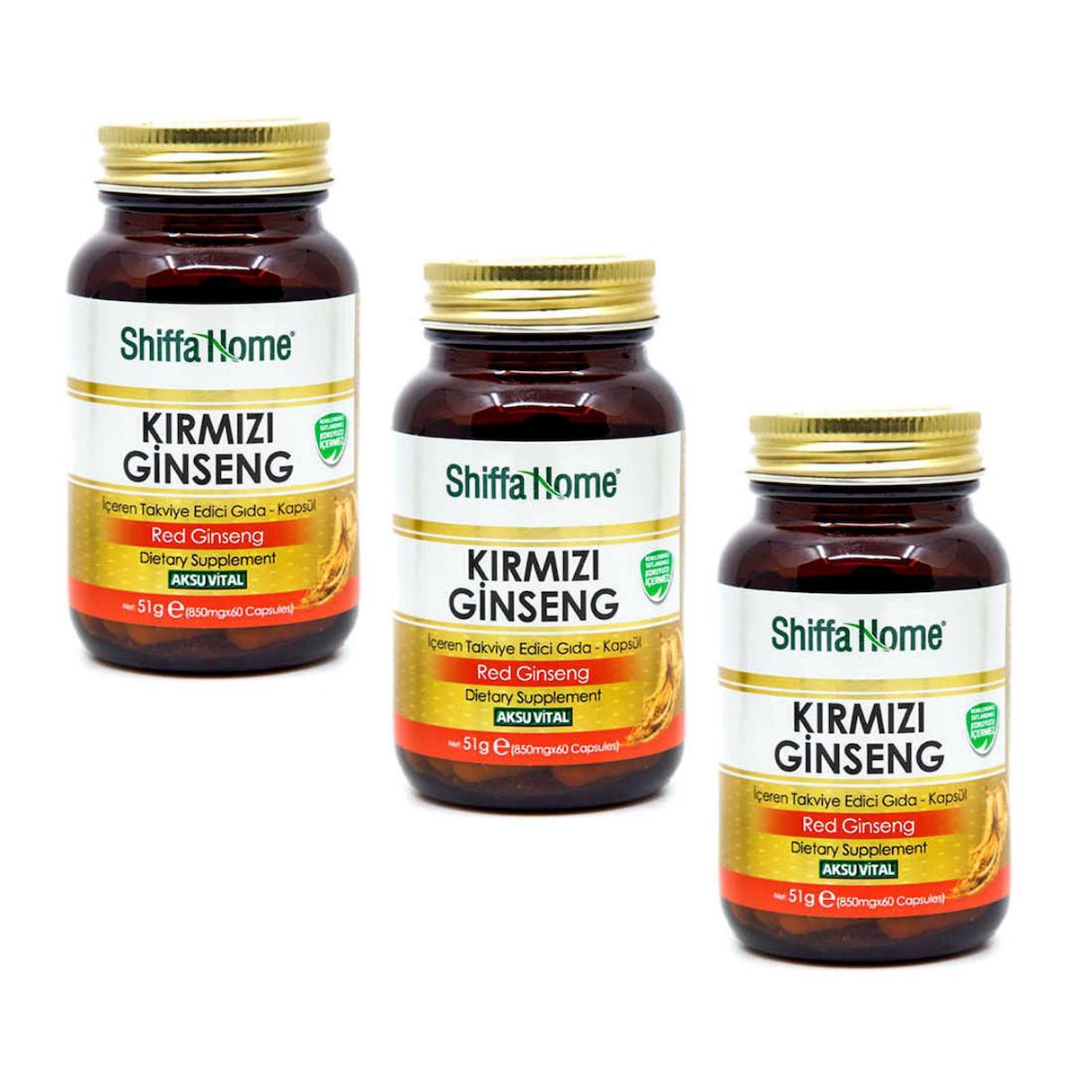 Shiffa Home Ginseng Aromasız Yetişkin Bitkisel Besin Desteği 3x60 Kapsül