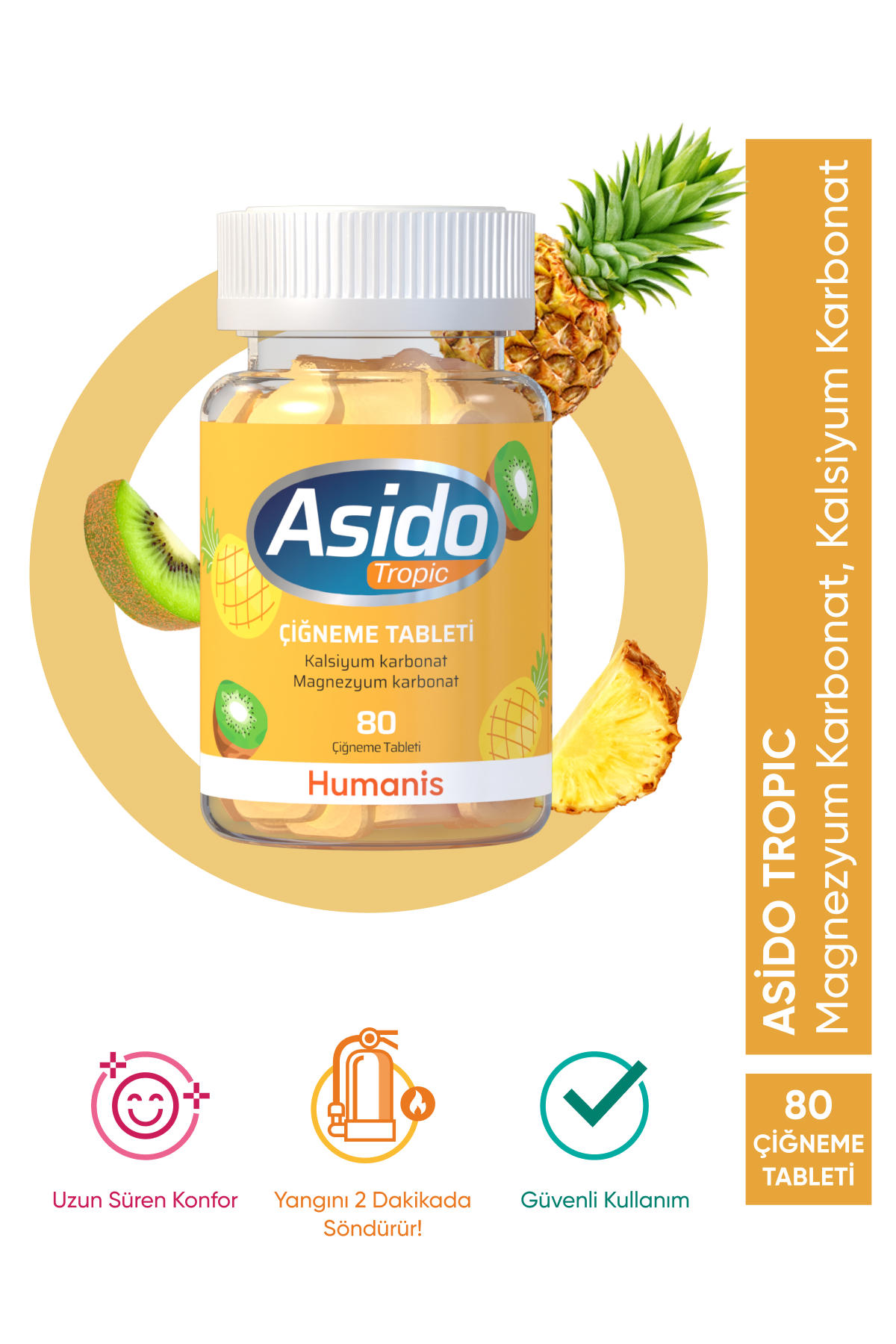 Asido Tropic Aromalı Yetişkin Bitkisel Besin Desteği 80 Tablet