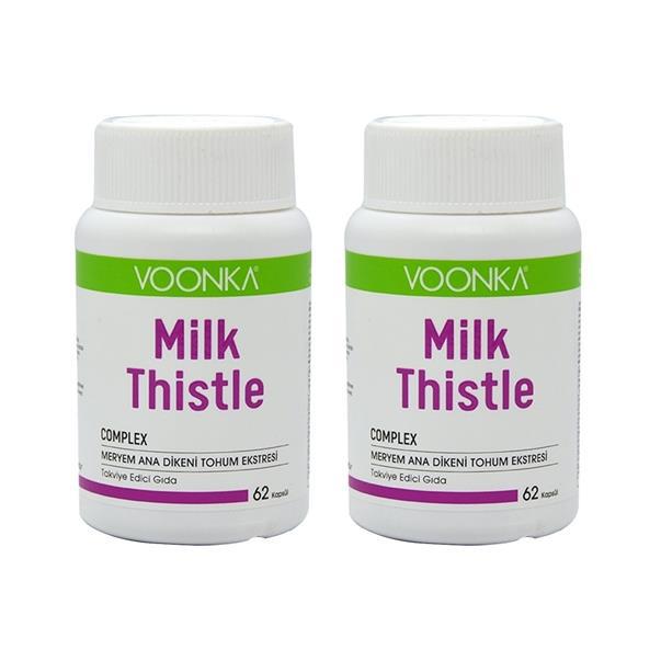 Voonka Milk Thistle Sade Yetişkin Bitkisel Besin Desteği 2x62 Kapsül