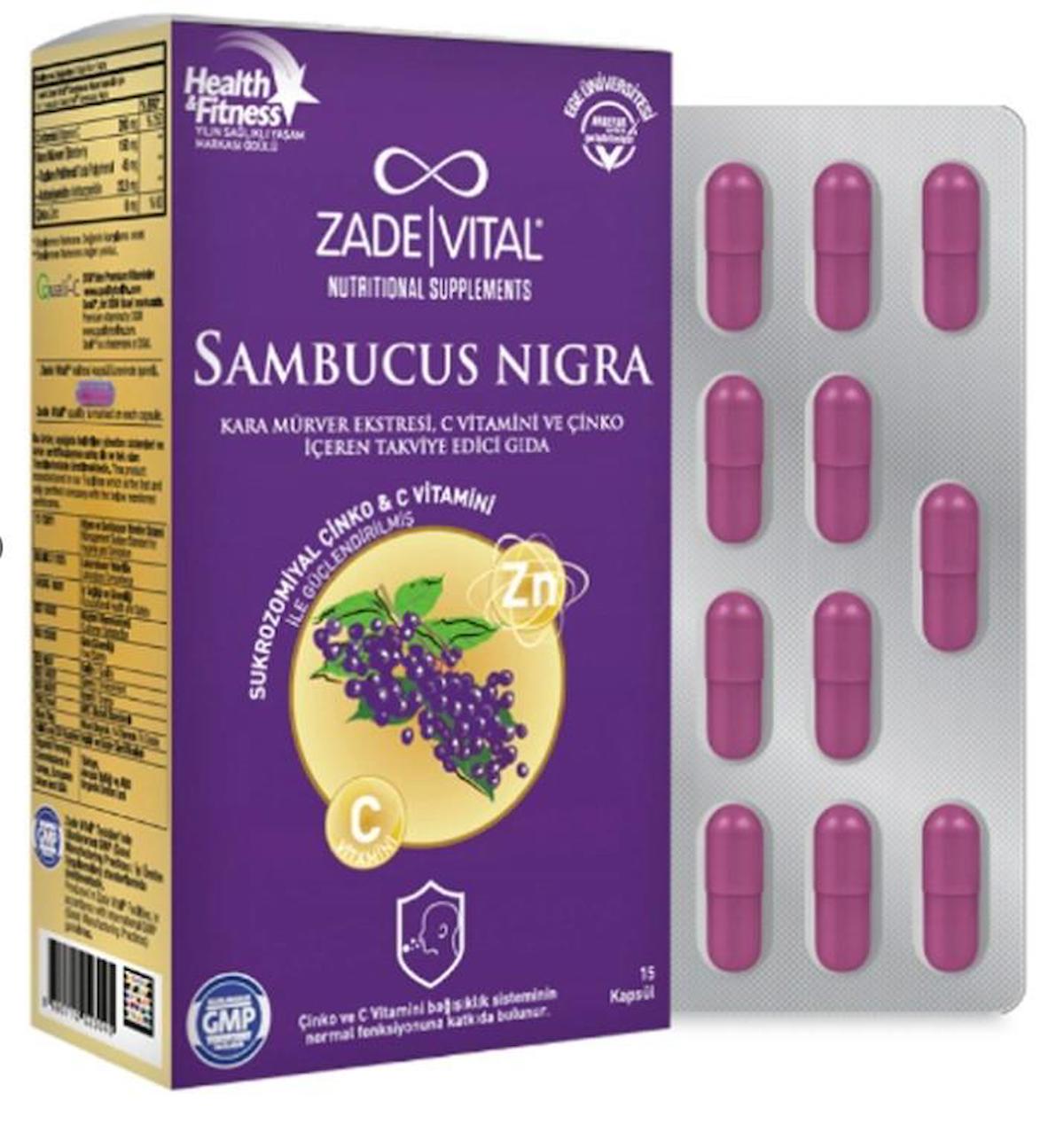 Zade Vital Sambacus Aromalı Yetişkin Bitkisel Besin Desteği 15 Kapsül