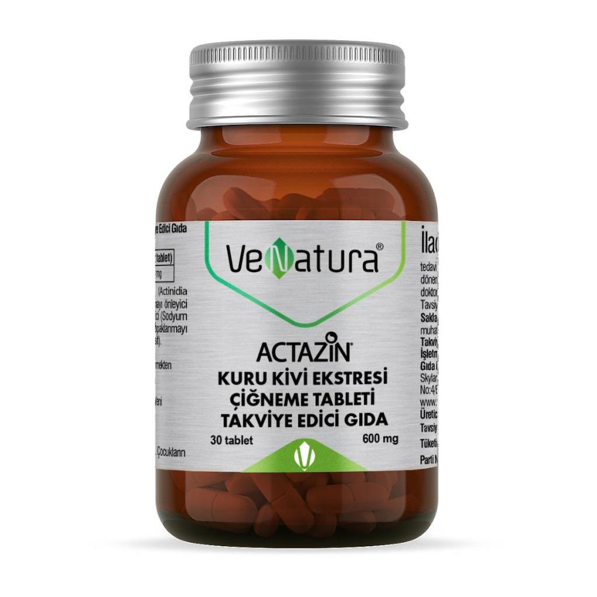 Venatura Actazin Kuru Kivi Ektresi Aromasız Yetişkin Bitkisel Besin Desteği 30 Tablet