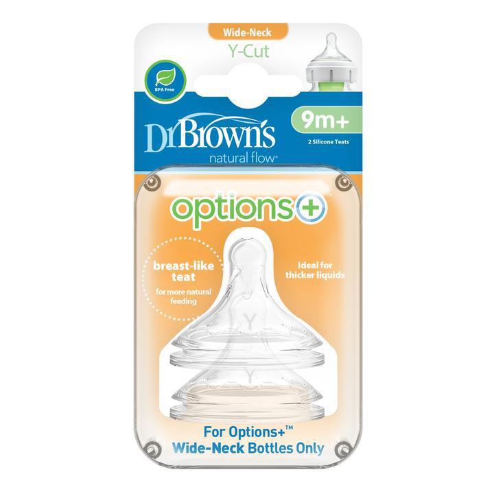 Dr. Brown's Silikon 9+ Ay Yavaş Akışlı Geniş Ağızlı 2'li Biberon Emziği