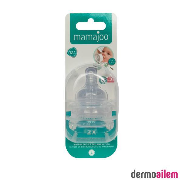 Mamajoo L Silikon 12+ Ay Hızlı Akışlı Geniş Ağızlı 2'li Biberon Emziği