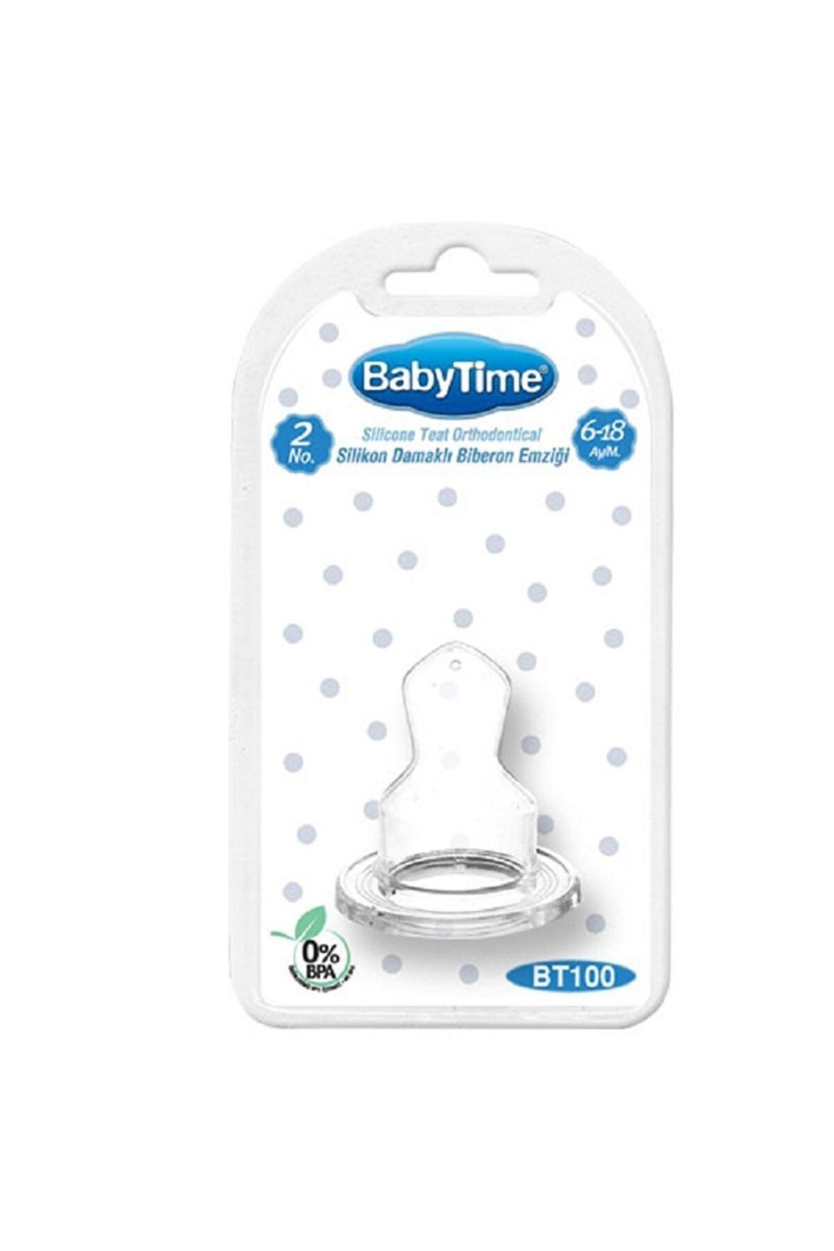 Baby Time BT100 Silikon 6-18 Ay Orta Akışlı Dar Ağızlı Damaklı Biberon Emziği