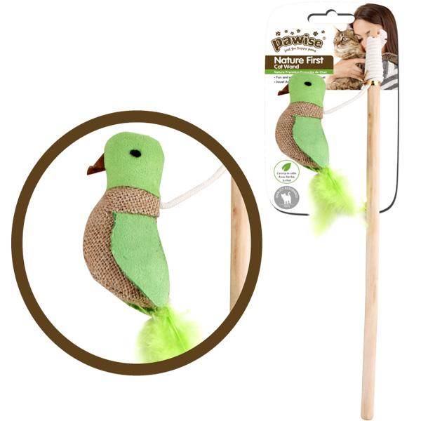 Pawise Nature First Hareketli Tüylü Isırma Yavru-Yetişkin Olta Kedi Oyuncağı