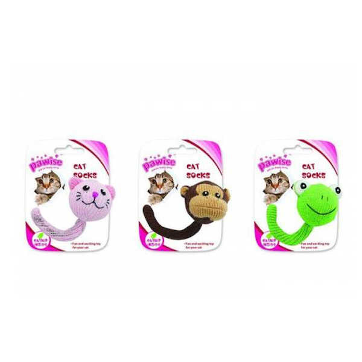 Pawise Simple Cat Kedi Otlu Peluş Isırma Yavru-Yetişkin Kurbağa - Maymun Kedi Oyuncağı