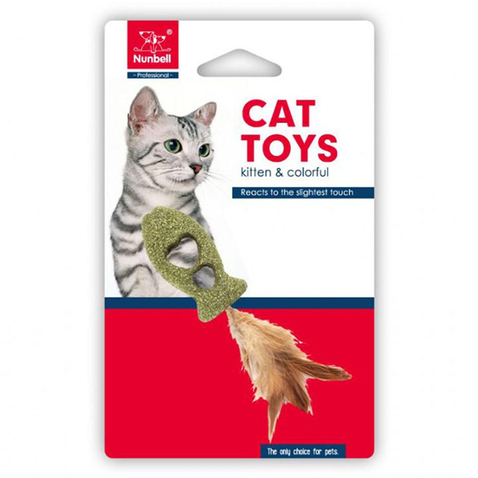 Nunbell Kedi Otlu Tüylü Isırma Yavru-Yetişkin Balık Kedi Oyuncağı