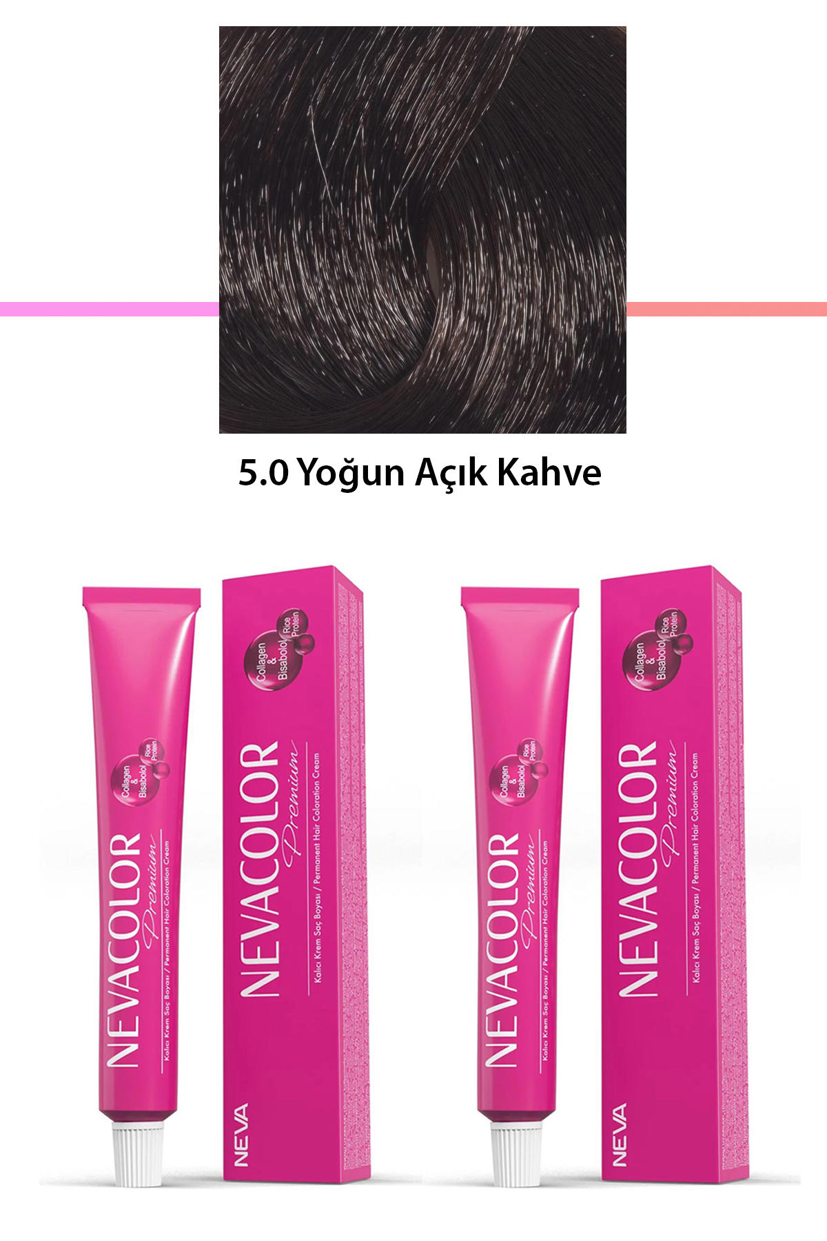 Nevacolor 5.0 Açık Kahve Organik Krem Saç Boyası 50 gr