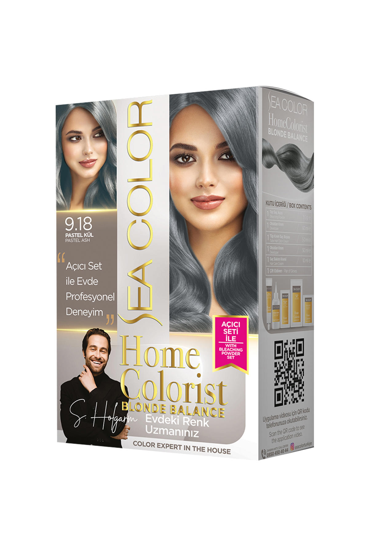 Sea Color 9.18 Pastel Kül Krem Saç Boyası