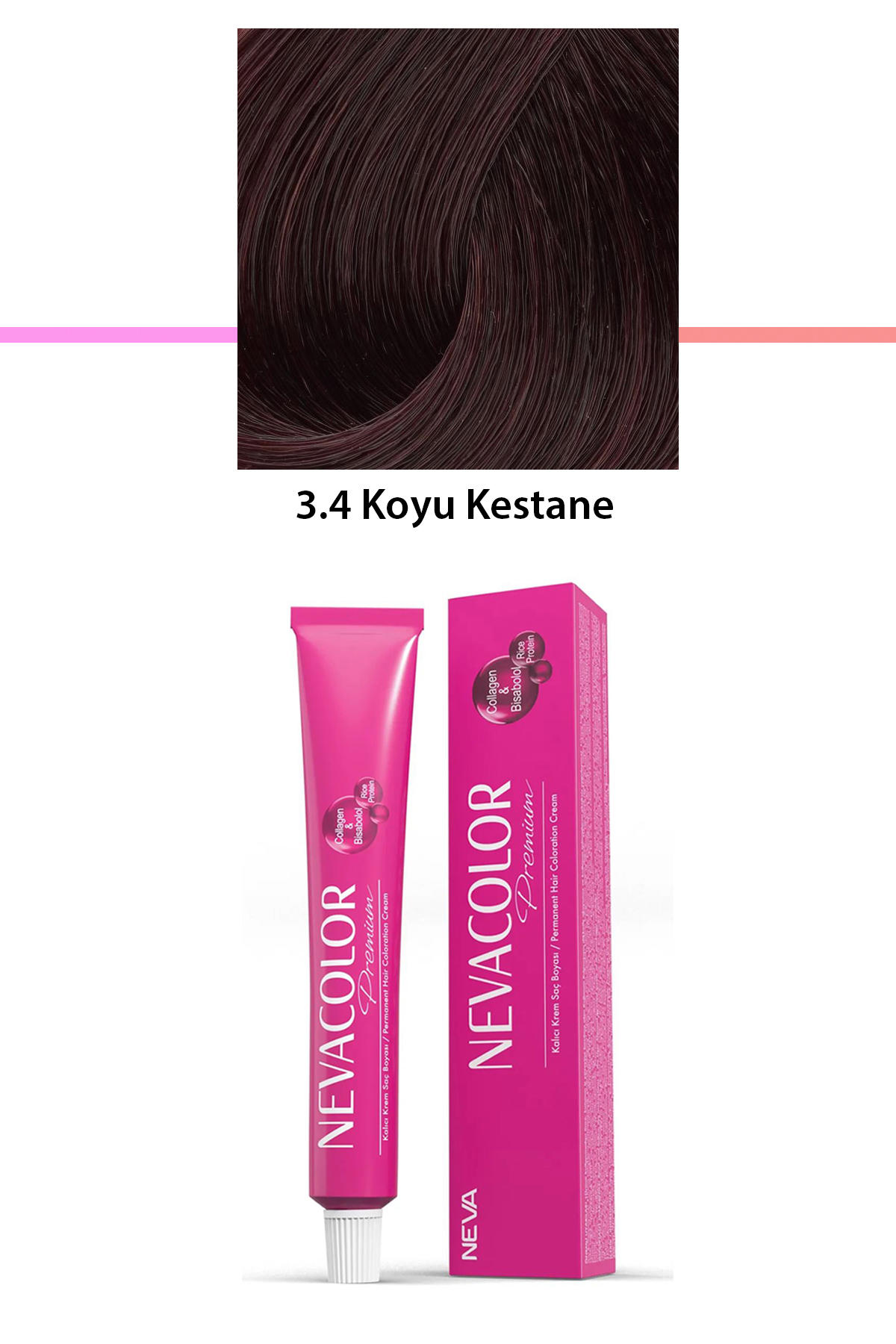 Neva 3.4 Koyu Kestane Organik Krem Saç Boyası 50 gr