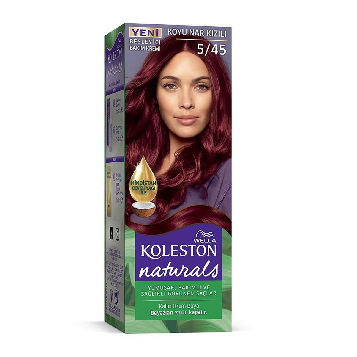 Wella Koleston 5.45 Koyu Nar Kızılı Krem Saç Boyası 50 ml