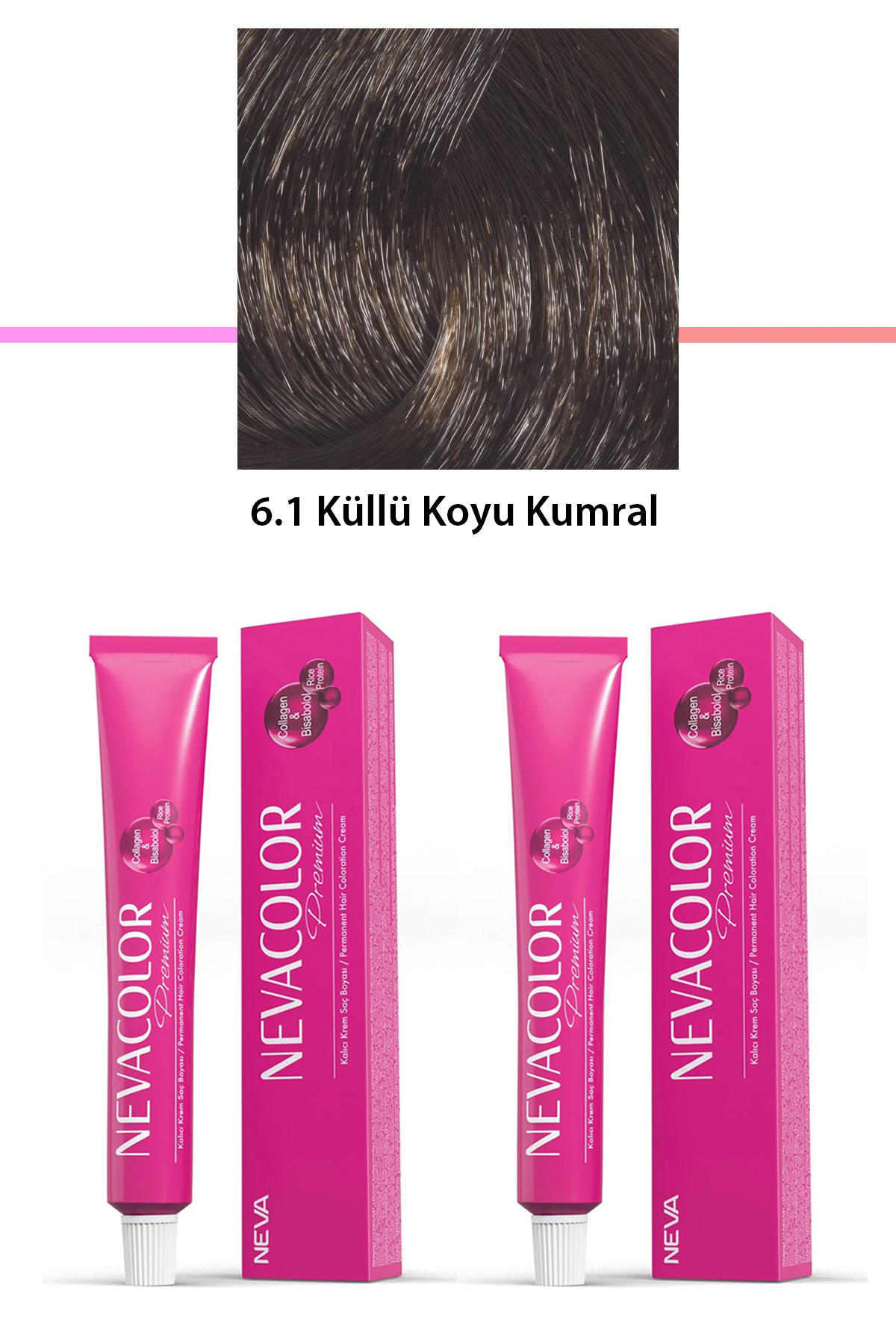 Nevacolor 6.1 Küllü Koyu Kumral Organik Krem Saç Boyası 50 gr