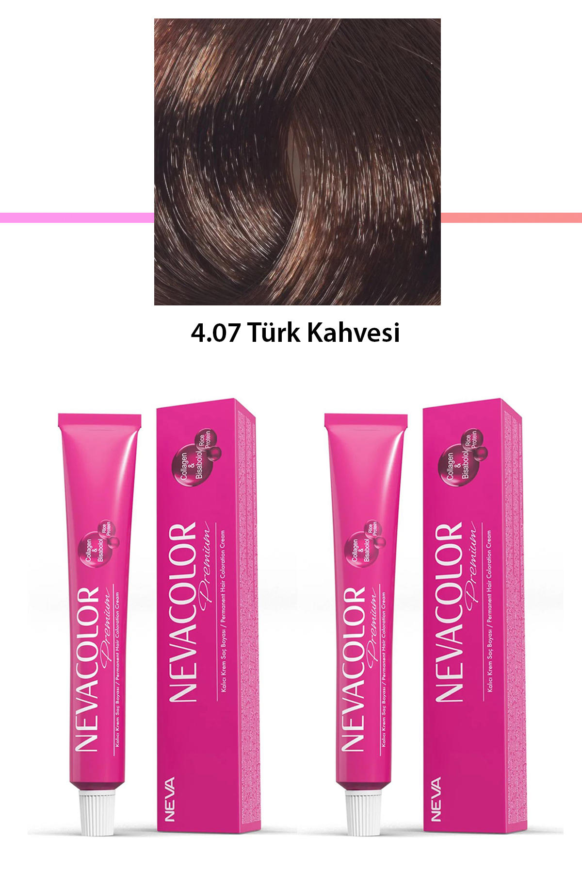 Nevacolor 4.07 Türk Kahvesi Organik Krem Saç Boyası 50 gr
