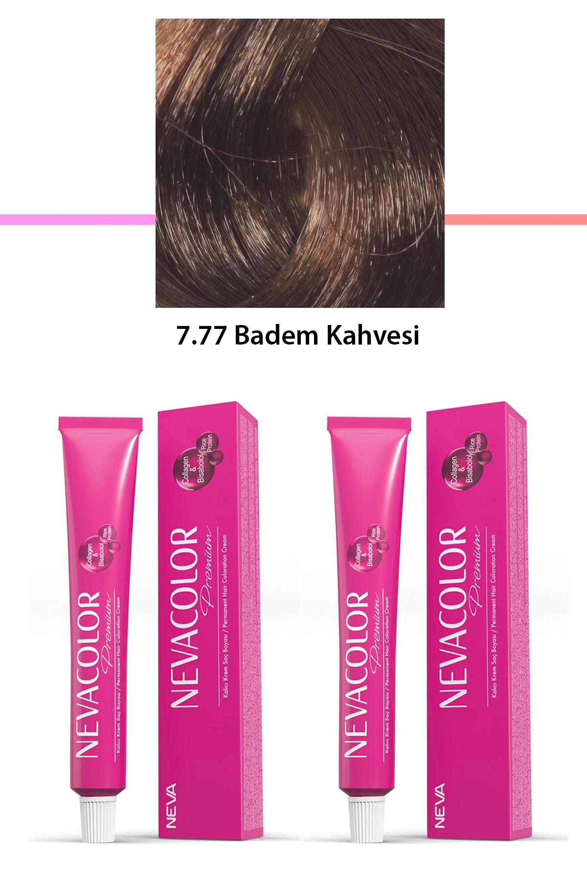 Nevacolor 7.77 Badem Kahvesi Organik Krem Saç Boyası 50 gr