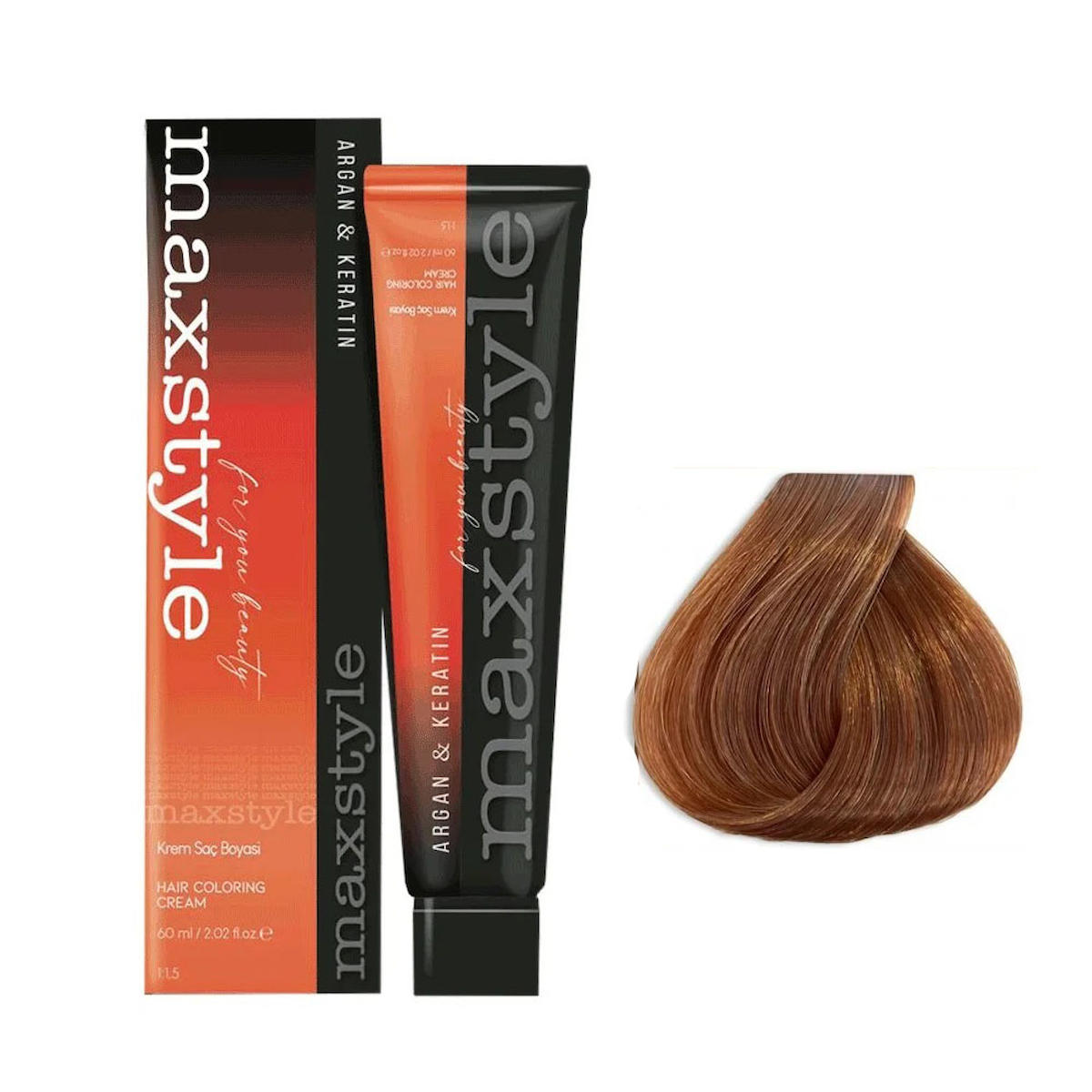 Maxstyle 7.34 Karamel Amonyaksız Krem Saç Boyası 60 ml