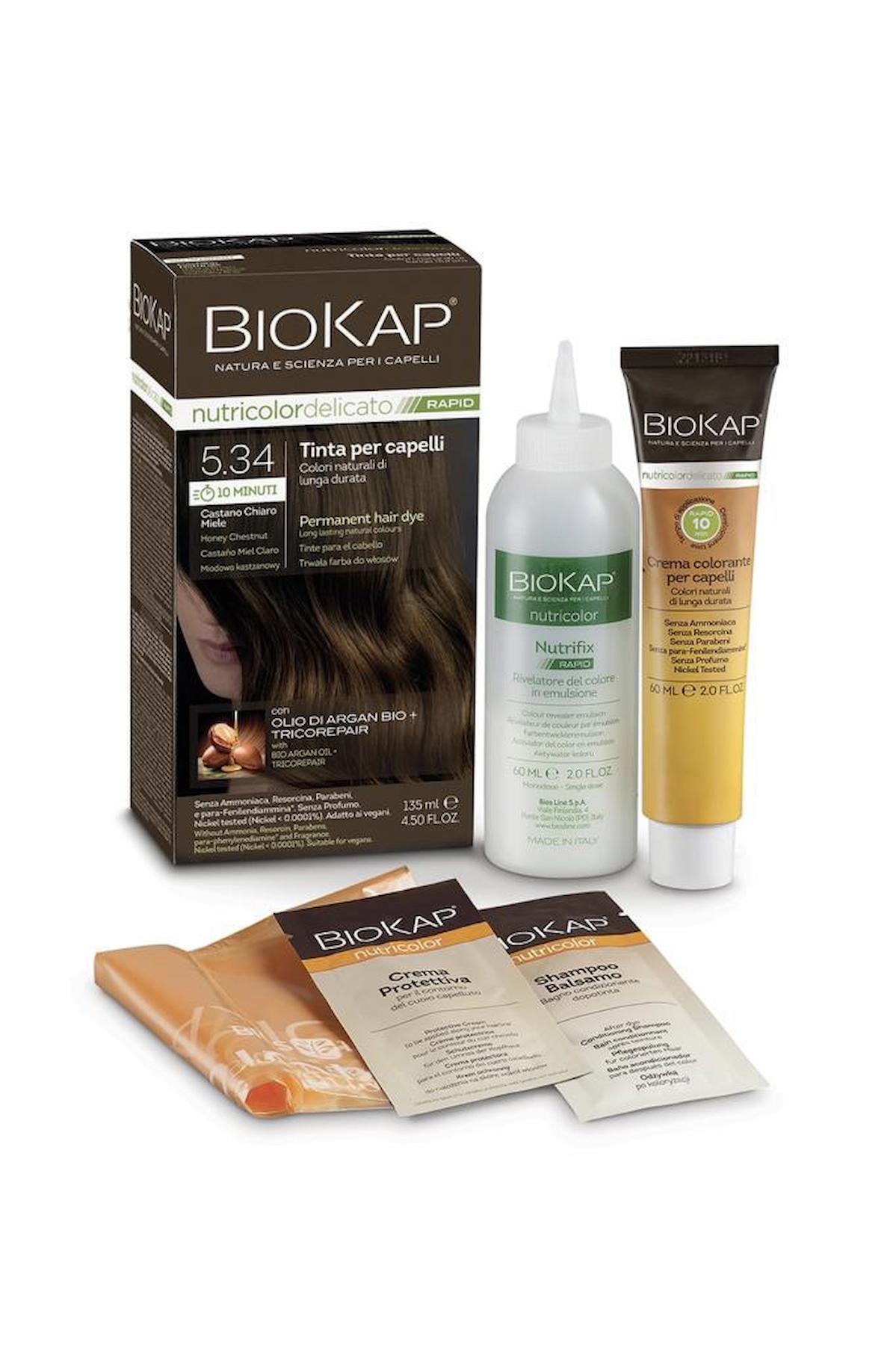 Biokap 5.34 Ballı Kestane Amonyaksız Krem Saç Boyası 135 ml