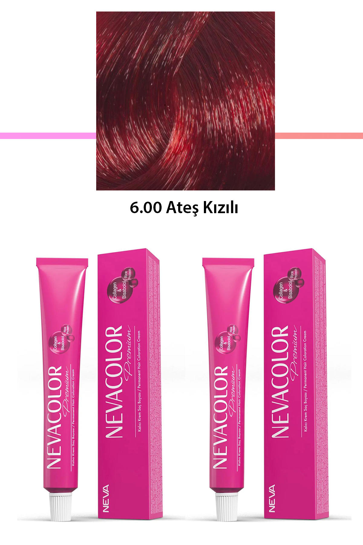 Nevacolor 6.00 Ateş Kızılı Organik Krem Saç Boyası 50 gr