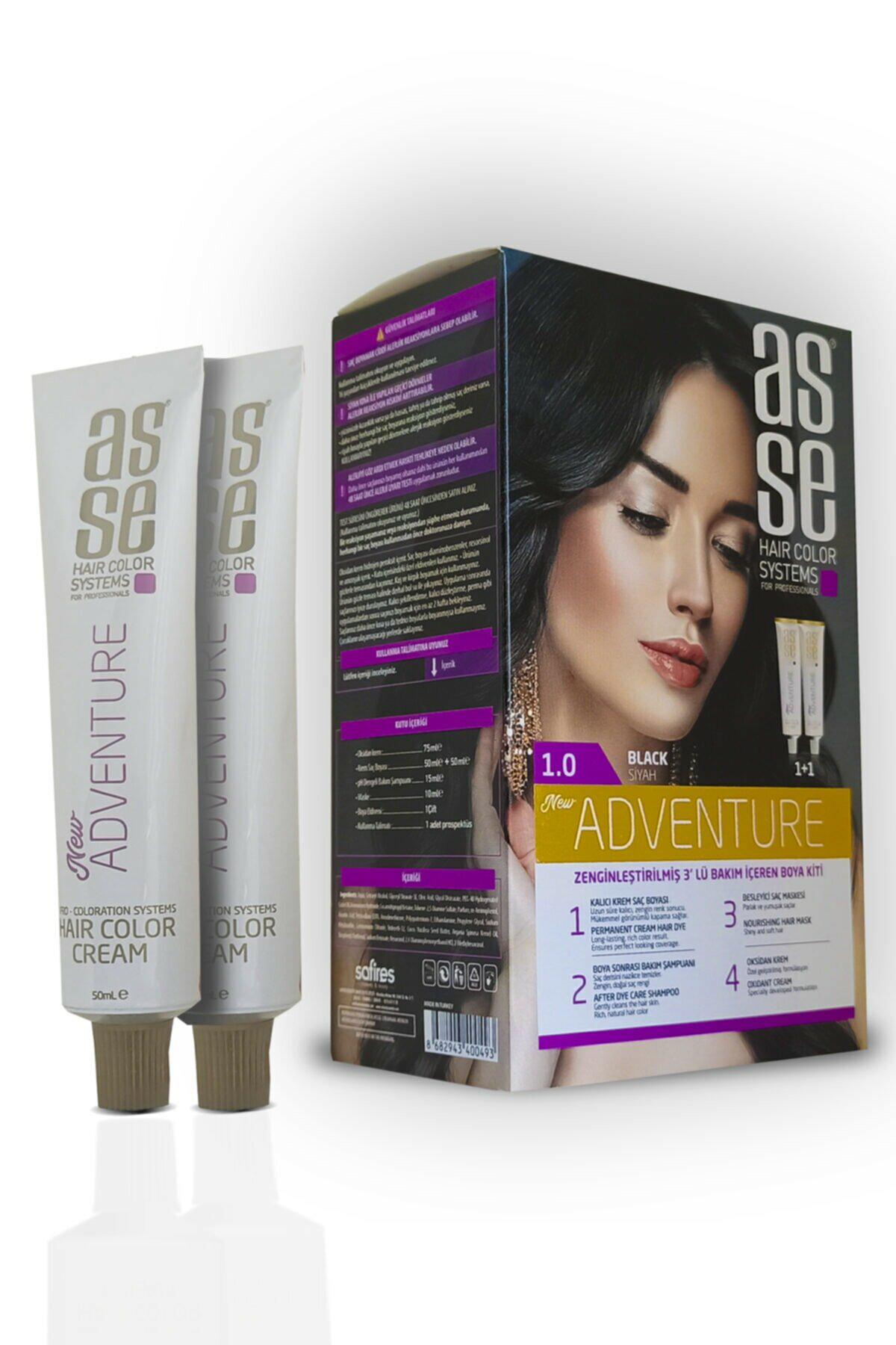 Asse 1.0 Siyah Krem Saç Boyası 2x50 ml