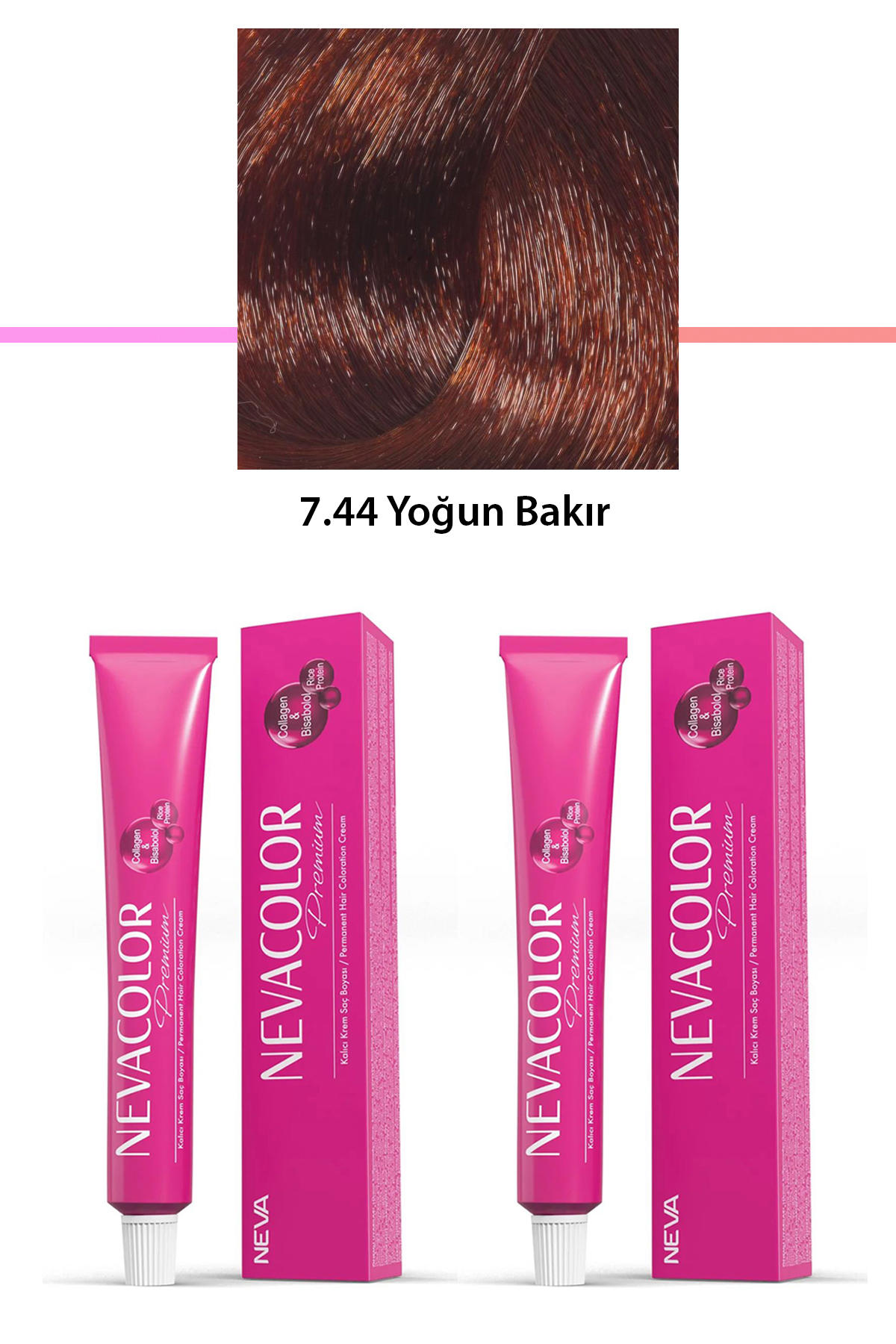 Nevacolor 7.44 Yoğun Bakır Organik Krem Saç Boyası 50 gr