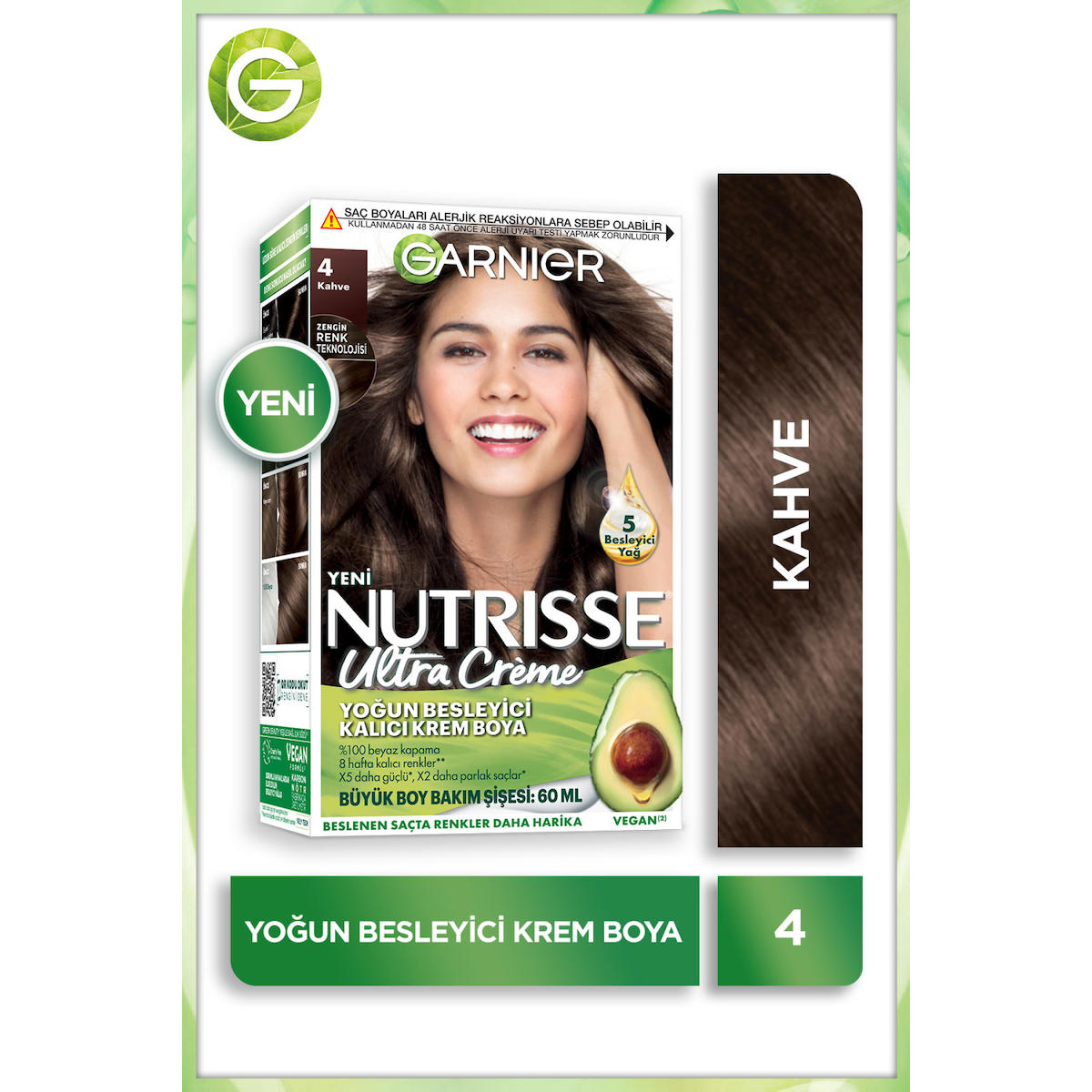 Garnier 4 Kahve Vegan Krem Saç Boyası 60 ml