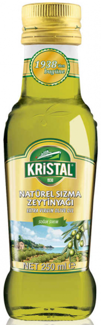 Kristal Natürel Yumuşak Doğal Polifenolsüz Soğuk Sıkım Olgun Hesap Cam Sızma Zeytinyağı 0.25 lt