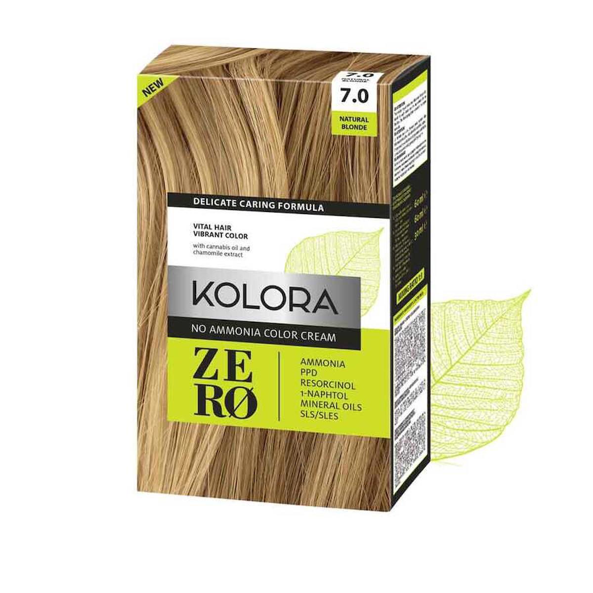 Kolora Zero 7.0 Doğal Sarı Amonyaksız Krem Saç Boyası 150 ml