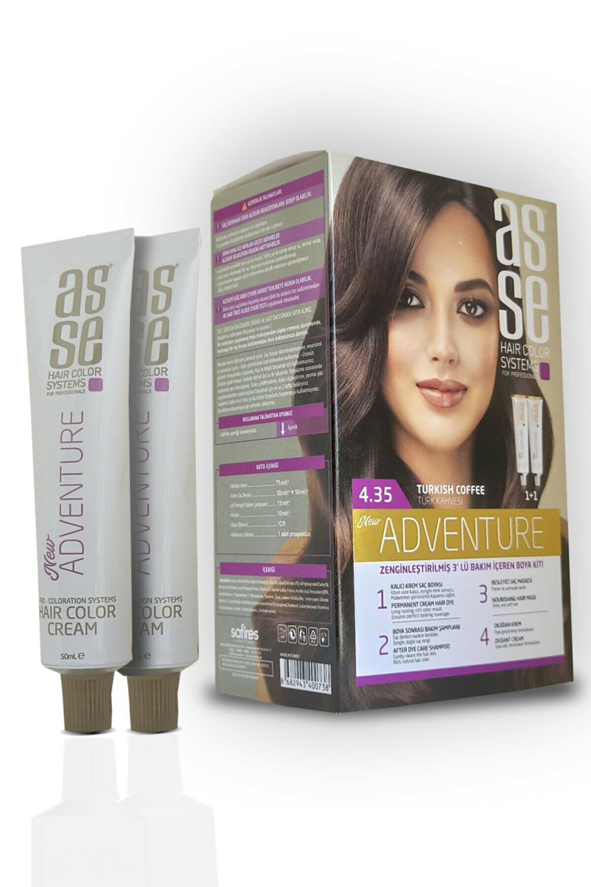 Asse 4.35 Türk Kahvesi Krem Saç Boyası 2x50 ml