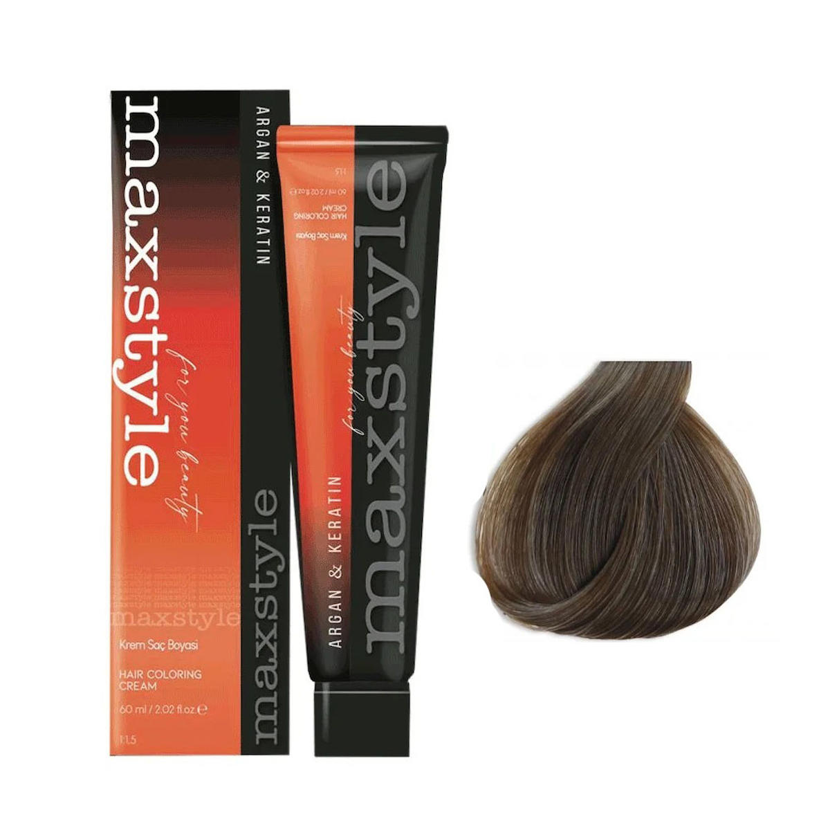 Maxstyle 7.2 Bej Kumral Amonyaksız Krem Saç Boyası 60 ml