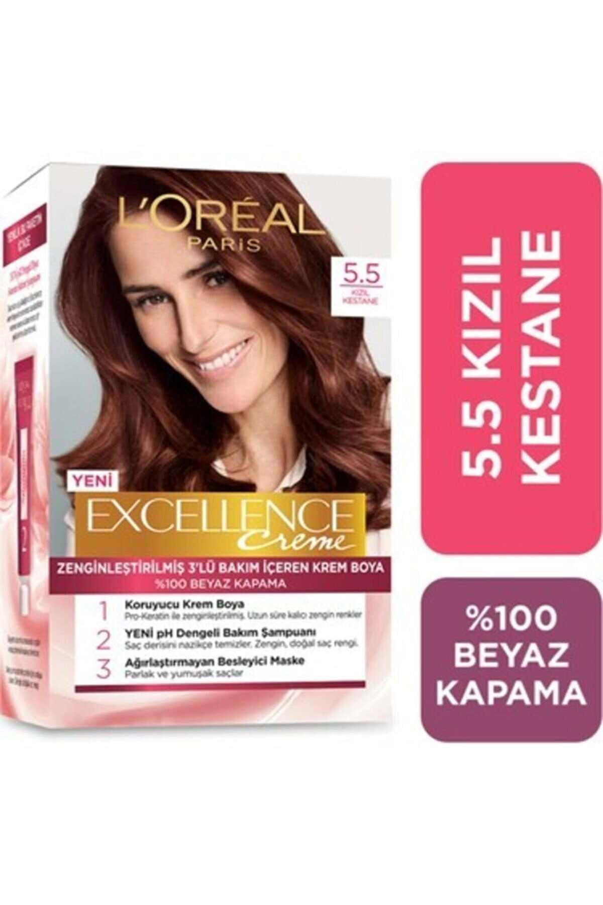 L'Oreal Professionnel 5.5 Kızıl Kahve Amonyaksız Krem Saç Boyası