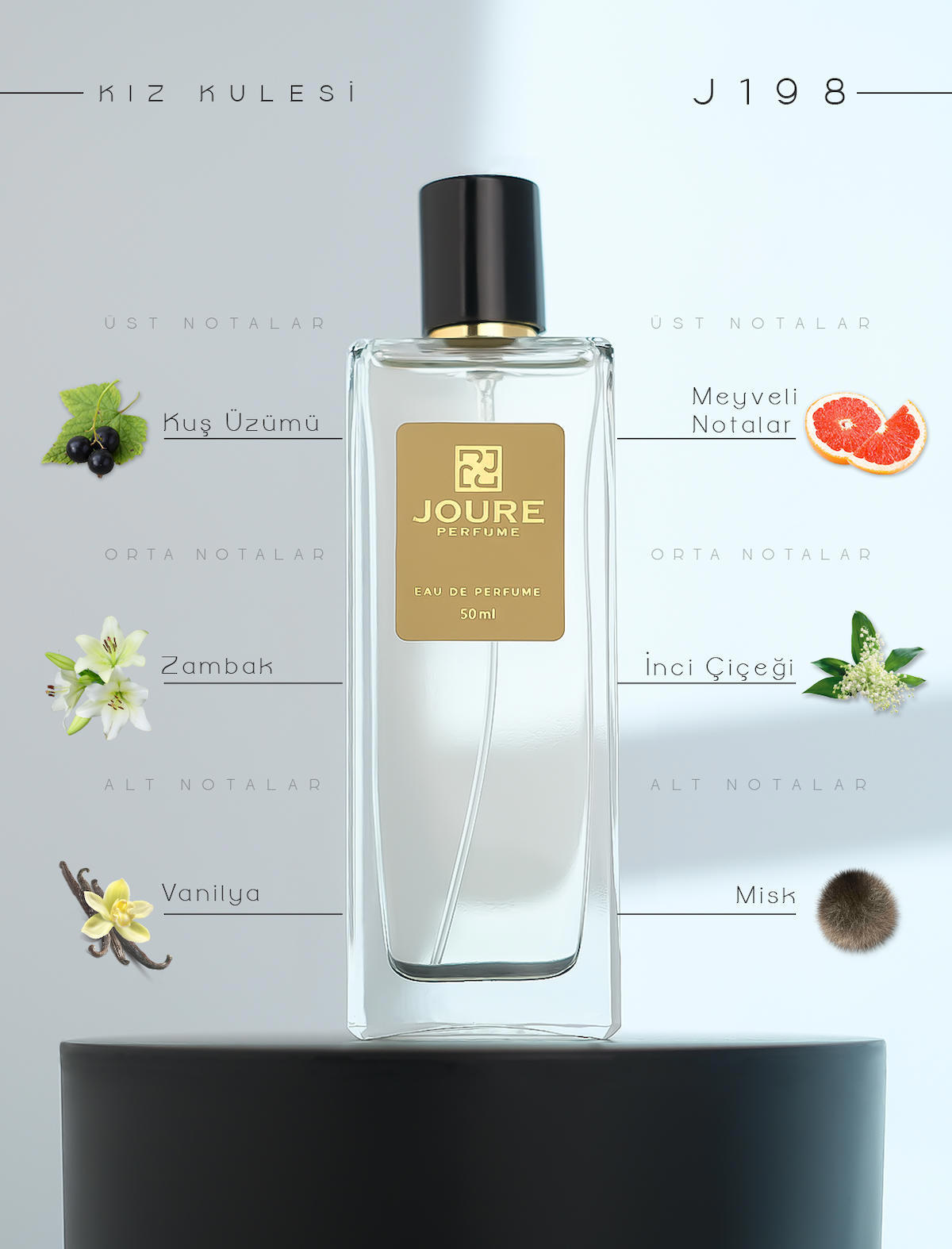 Joure Perfume Joure J198 EDP Meyvemsi Kadın Parfüm 50 ml