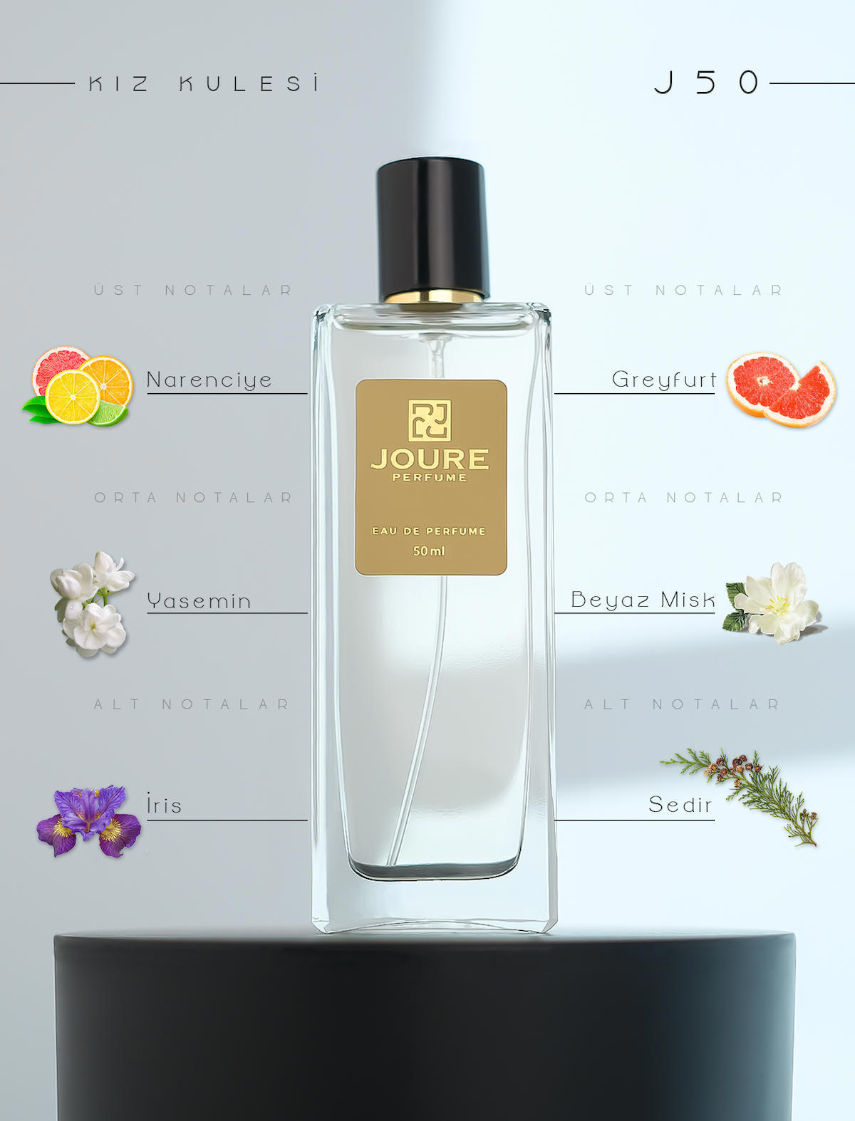 Joure Perfume Joure J50 Afrodizyak Etkili EDP Misk-Paçuli Kadın Parfüm 50 ml