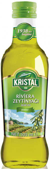 Kristal Polifenolsüz Olgun Hesap Cam Riviera Zeytinyağı 0.5 lt