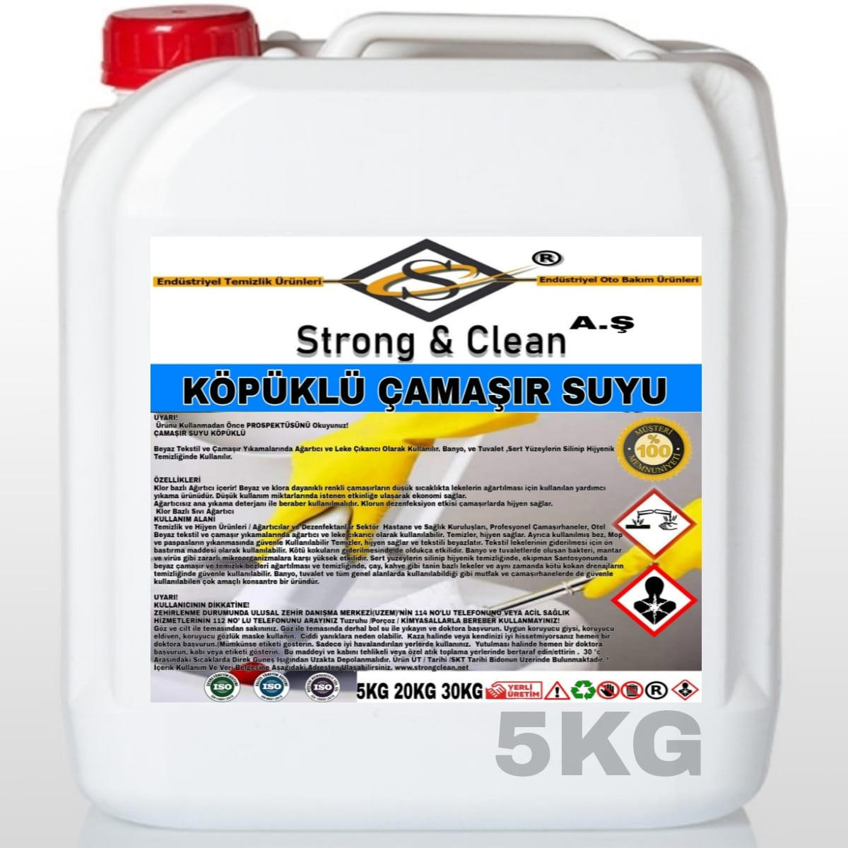 Strong & Clean Köpüklü Sıvı Çamaşır Suyu 5 kg