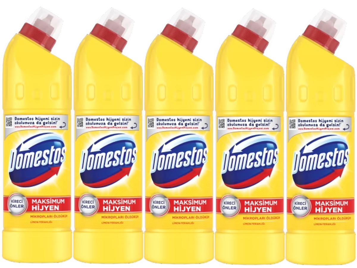 Domestos Limon Ferahlığı Beyazlar İçin Sıvı Çamaşır Suyu 5x810 gr