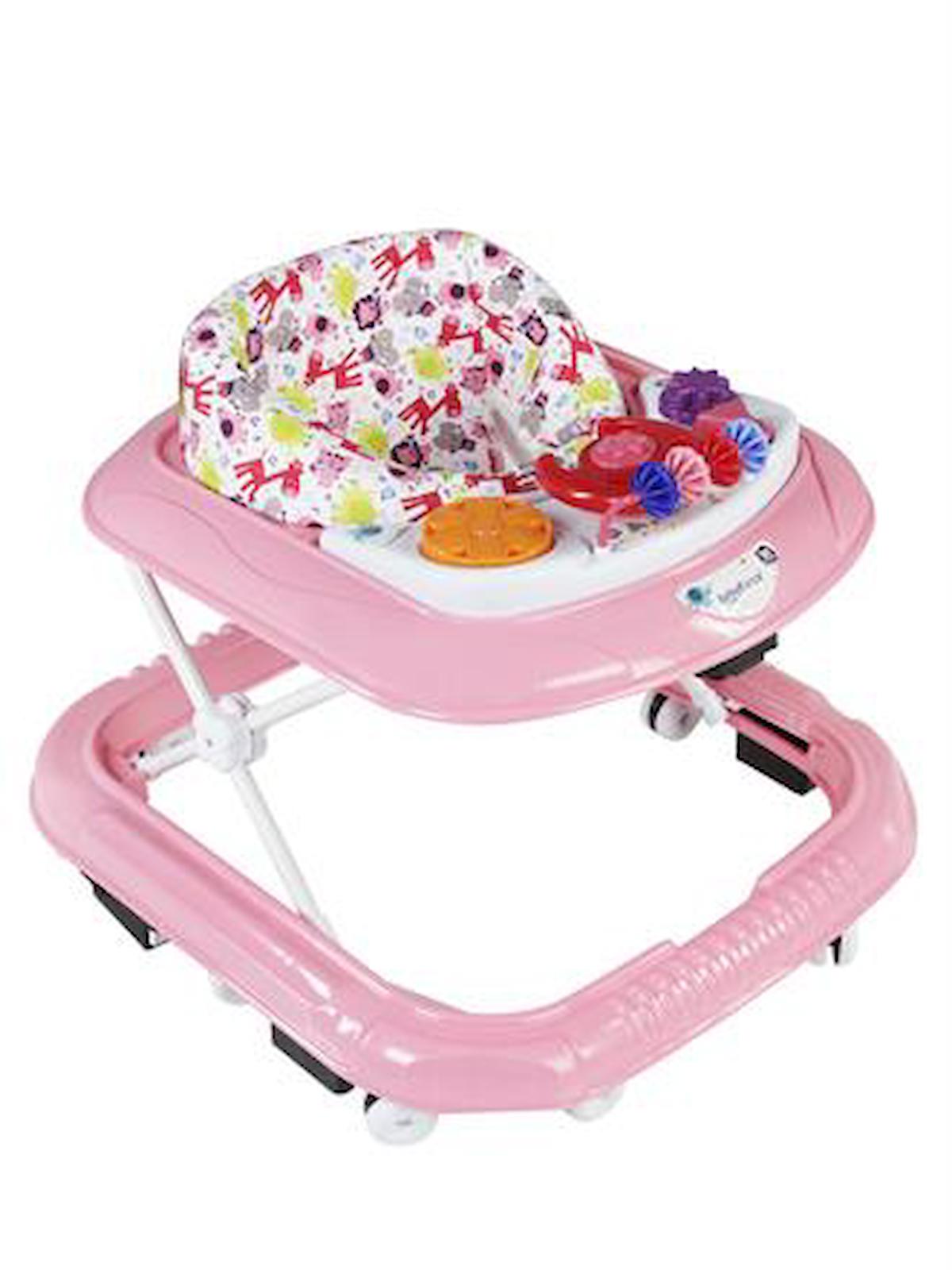 Baby Force BF-02 Fili 8 Tekerlekli Oyuncaklı Örümcek Yürüteç Pembe
