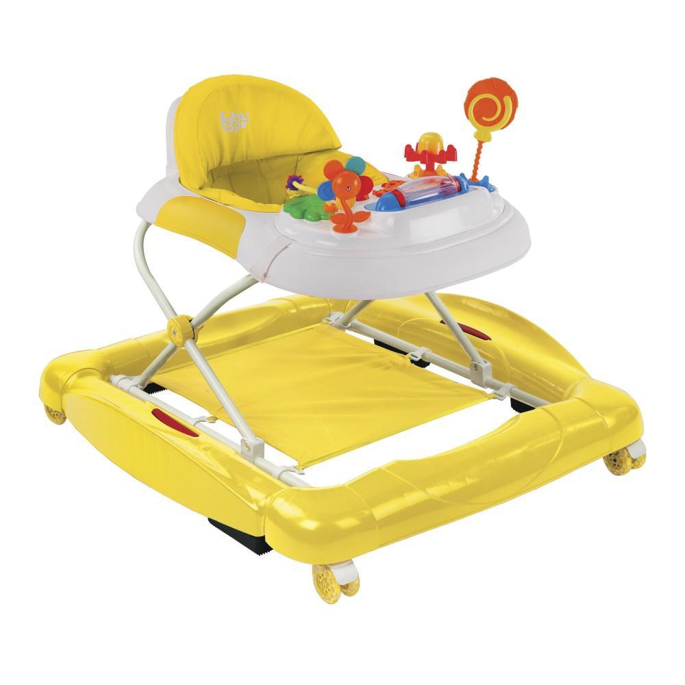Baby Hope 212A Royal Çiçekli 6 Tekerlekli Oyuncaklı Sallanan Müzikli Örümcek Yürüteç Sarı