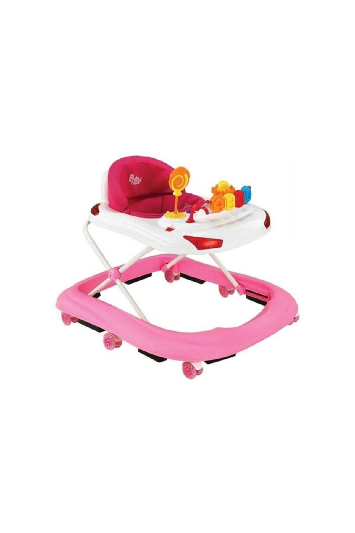 Baby Hope Tobby 218 Harfli 6 Tekerlekli Oyuncaklı Müzikli Örümcek Yürüteç Pembe