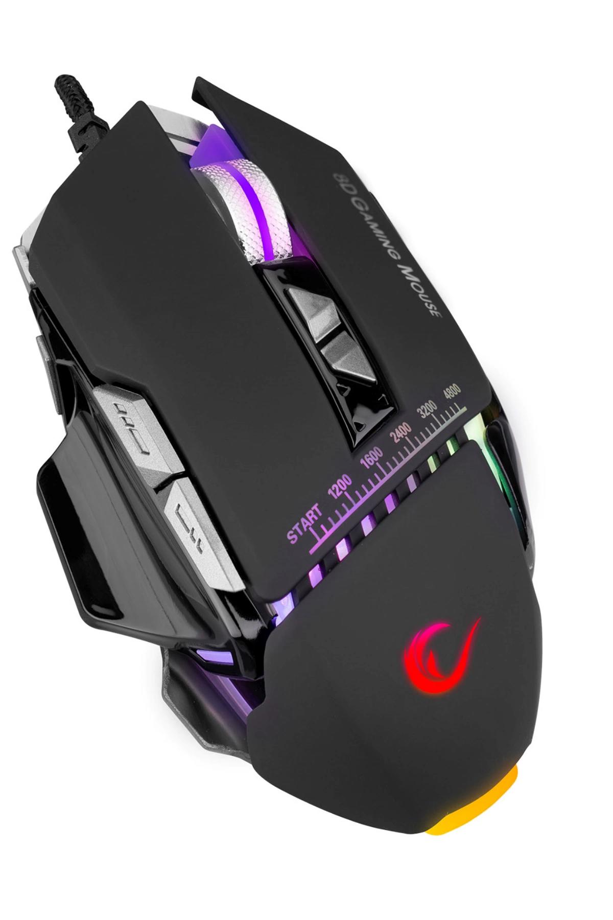 Rampage Rm-607 RGB Kablolu Siyah Gaming Mouse