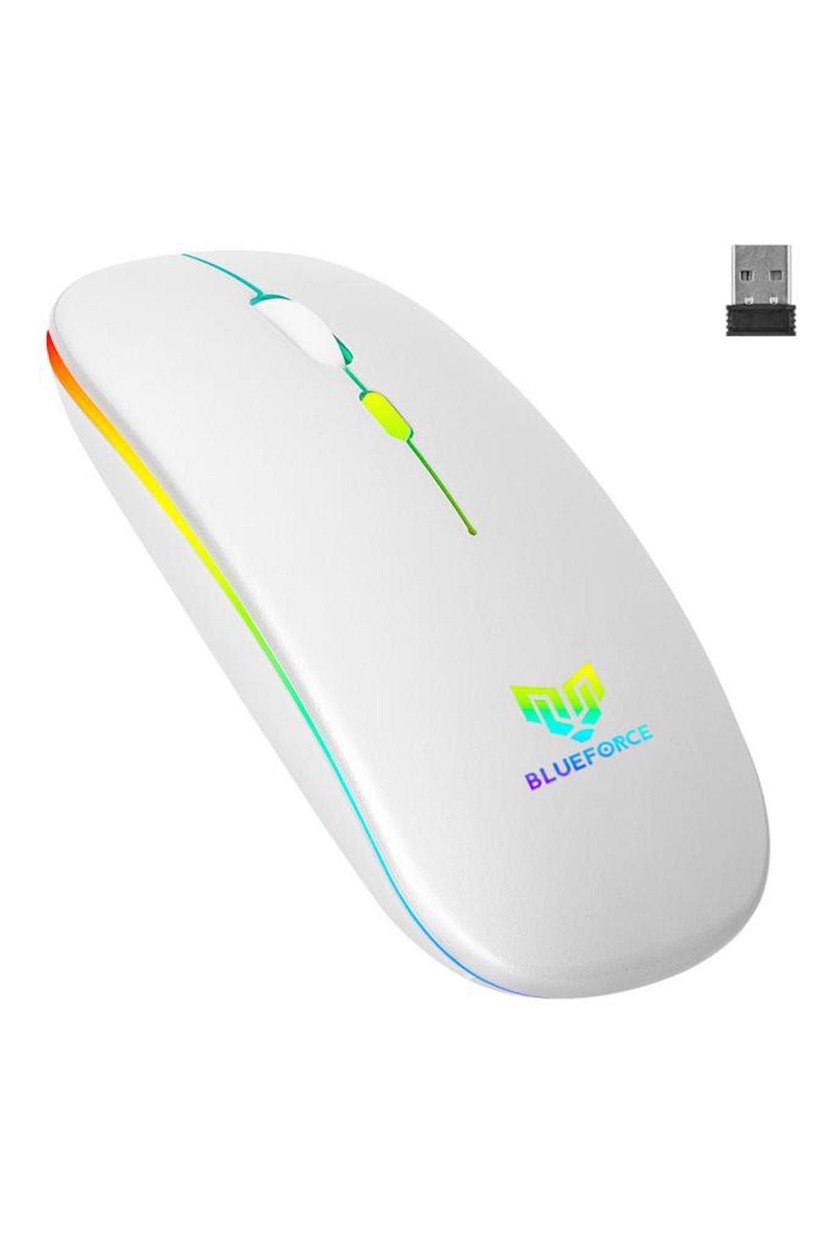 Blueforce Sessiz Kablosuz Beyaz Mouse